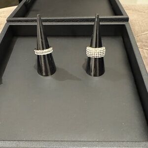 2 rings a size 6 and a 7 Elegant Silver tone Rhinestone Rings